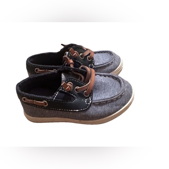 Children’s Place Kids Boat Shoes - Blue and Brown - Picture 3 of 5